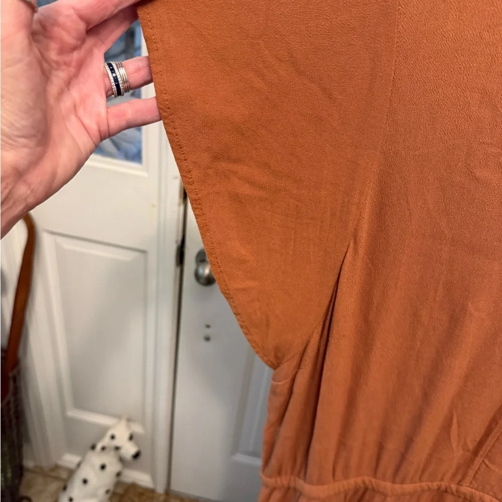 Naturals D & Co Rust Color Minimalist Lightweight Midi Dress SS XL - Picture 5 of 7